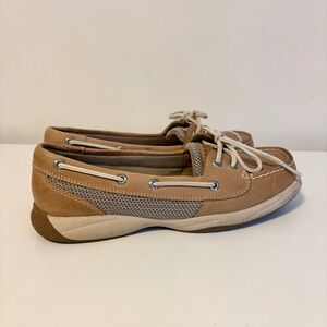 Sperry Top Sider Signature Laguna Leather Loafers Boat Shoes Tan Womens 7 Wide